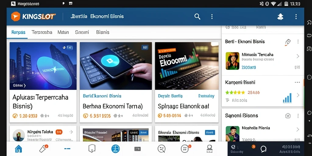 Tampilan antarmuka aplikasi KINGSLOT yang informatif dan mudah diakses.