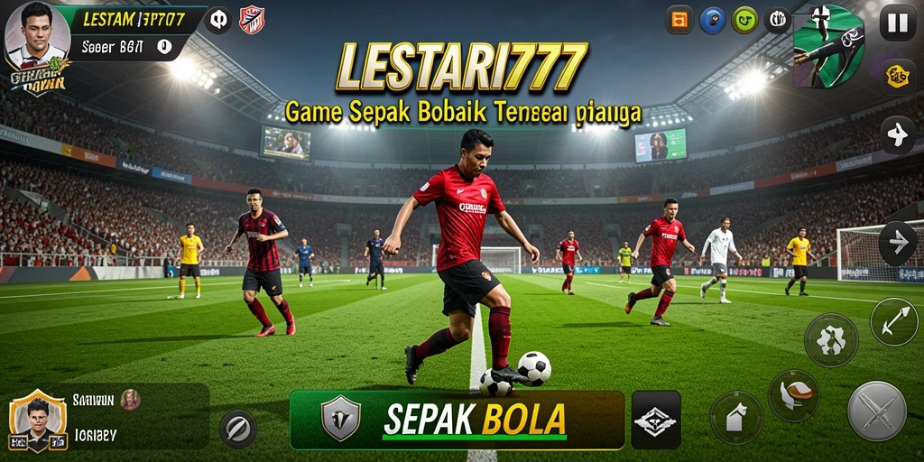 Antarmuka LESTARI777 saat bermain Sepak Bola yang dinamis dan menarik.