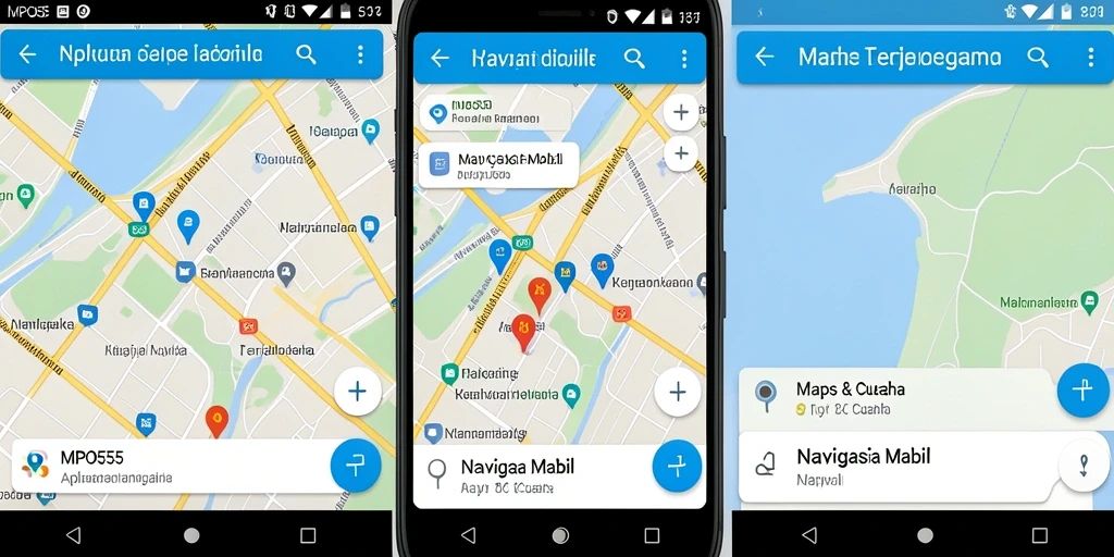 Screenshot antarmuka MPO555 menampilkan navigasi mobil yang informatif.