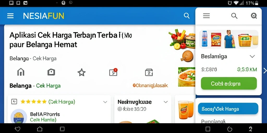 Antarmuka NESIAFUN menampilkan berbagai opsi Cek Harga produk.