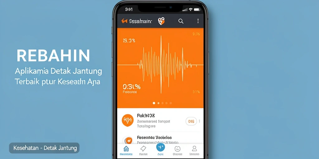 Antarmuka intuitif aplikasi REBAHIN untuk pemantauan detak jantung.