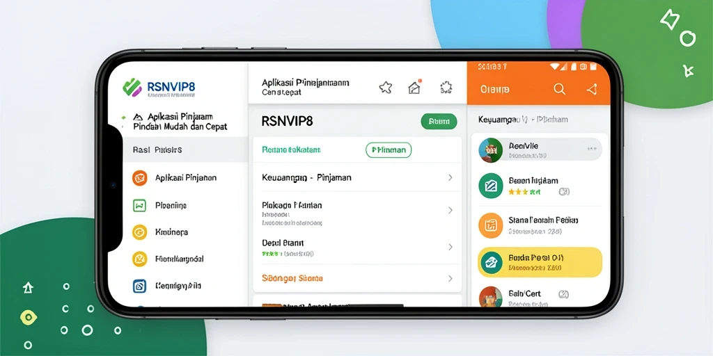 Antarmuka aplikasi RSNVIP8 dengan fitur pinjaman yang mudah digunakan.