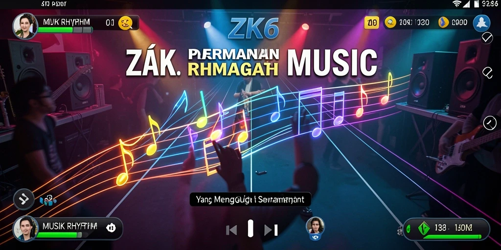 Antarmuka menarik dan fungsional dalam permainan Musik Rhythm ZK6.
